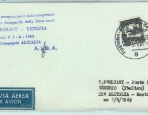 83153  - GERMANY - Postal History - FIRST FLIGHT:  Munchen  Venice -  # 551 AC