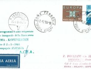 72112 - ITALY - Postal History - FIRST FLIGHT: Rome / Kopenhagen 1964 - Alitalia