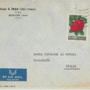 74935 - LEBANON - POSTAL HISTORY - AIRMAIL COVER to  ITALY   1960'S