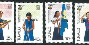 70733 - TUVALU - STAMP: GIRL GUIDES Music  4 values MNH - Overprinted SPECIMEN