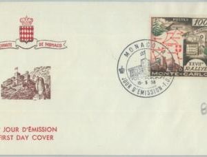 82071 - MONACO - Postal History - FDC  COVER 1958 - Montecarlo Rallye CAR RACING
