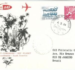72158 - Postal History - FIRST FLIGHT: SWEDEN to South America via BRAZIL !