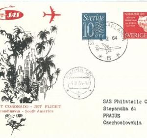 72151 - Postal History - FIRST FLIGHT: SWEDEN to South America via Czechoslovak