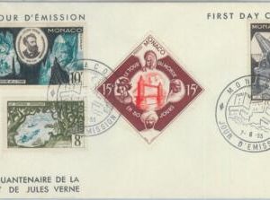 82072 - MONACO - Postal History -  FDC COVER 1955 Literature JULES VERNE caves