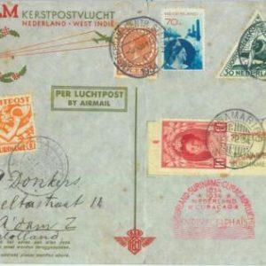 87343 - SURINAME - POSTAL HISTORY - FIRST Flight COVER: 1949  Muller 49  KLM