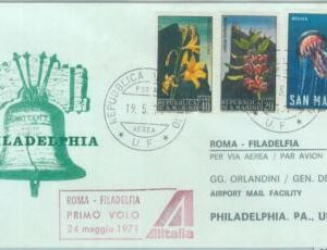 83043 - SAN MARINO - Postal History - FIRST FLIGHT: Rome  PHILADELPHIA # 802 AI
