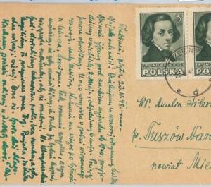 65460 - POLAND - Postal History -  STAMPS on POSTCARD 1948 - MUSIC Chopin