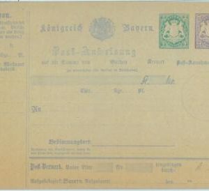 83541 - GERMANY Bayern - Postal History - STATIONERY  CARD: Money Order 1870's