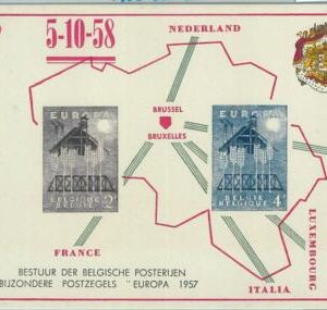 67316 -  BELGIUM - Postal History - SPECIAL official CARD -  1958 EUROPA CEPT