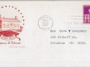 65640 - UNITED STATES USA -  Cachet FDC COVER  1947: Scott   # 945  - EDISON