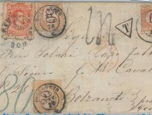 74109 - ARGENTINA - Postal History - COVER to ITALY - TAXED Segnatasse 1876