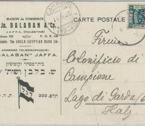 74139 - PALESTINE - POSTAL HISTORY - POSTCARD to Italy -  1926