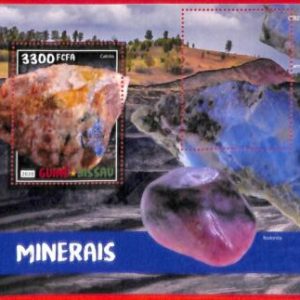 A1886 - GUINEA BISSAU, ERROR: MISSPERF, SOUVENIR SHEET - 2020, Minerals, Rocks
