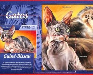 A5142 - GUINEA-BISSAU - ERROR MISPERF Souvenir sheet: 2017 Cats, Sphynx, Persian