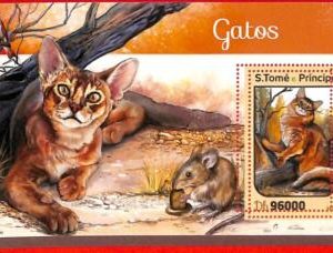 A3313 - SAO TOME & PRINCIPE, ERROR MISSPERF Souvenir s: 2016, Cats, Mouse, Birds