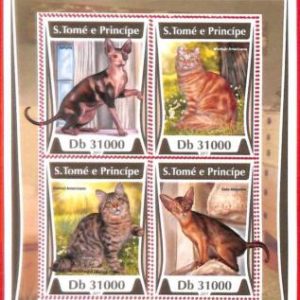 A4485 - SAO TOME & PRINCIPE- ERROR MISPERF: 2017, Cats, Abyssinian, Sphynx
