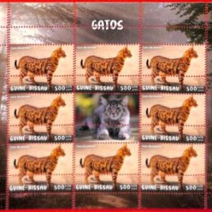 A1894 - GUINEA BISSAU, ERROR: MISSPERF, MINIATURE SHEET - 2020, Savannah Cats