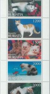 M2186 - RUSSIAN STATE, MINIATURE SHEET: Domestic Cats