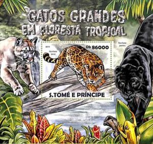 A8578 - S.TOME - Stamp Sheet - 2015 CATS OF PREY ,TIGERS