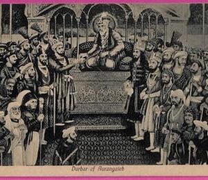 ag3758  - INDIA - VINTAGE POSTCARD  - Durbar of Aurangzieb