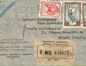 ac6416 - ARGENTINA - POSTAL HISTORY - REGISTERED COVER  to ITALY  1951