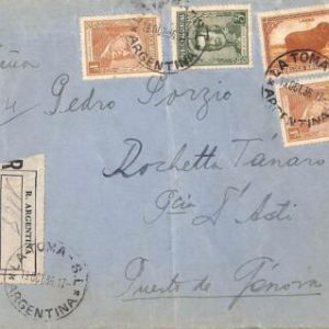 ac6433 - ARGENTINA - POSTAL HISTORY - REGISTERED COVER  to ITALY  1936