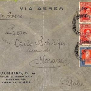 ac6431 - ARGENTINA - POSTAL HISTORY - AIRMAIL COVER to ITALY 1930's AIR FRANCE