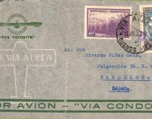 ac6432 - ARGENTINA - POSTAL HISTORY - AIRMAIL COVER  to SPAIN  1939 Via CONDOR