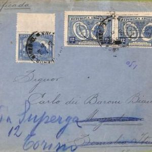 ac6435 - ARGENTINA - POSTAL HISTORY -  COVER to ITALY 1920 DECENTRADO!