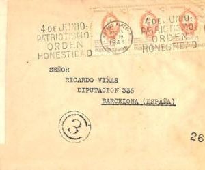 ac6440 - ARGENTINA - POSTAL HISTORY - Double CENSORED COVER to SPAIN  1943