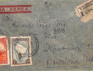 ac6448 - ARGENTINA - POSTAL HISTORY - Double CENSORED COVER to SPAIN  1944
