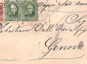 ac6446 - ARGENTINA - POSTAL HISTORY -  Registered COVER FRONT  to ITALY 1882