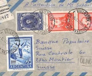 ac6441 - ARGENTINA - POSTAL HISTORY - REGISTERED COVER  to SWITZERLAND 1968