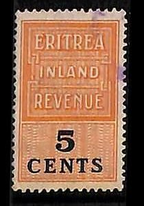 ZA0181f3 - British ERITREA  - STAMPS - FISCAL STAMP  Revenue - USED