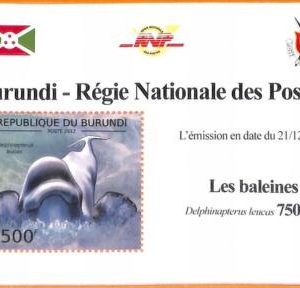 A5540 - BURUNDI - ERROR, 2012, MISPERF, SOUVENIR SHEET: Whales, Marine Life