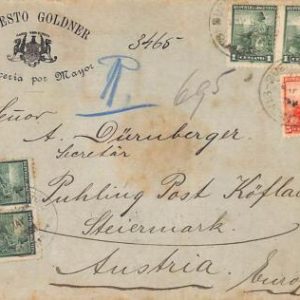 ac6458 - ARGENTINA - POSTAL HISTORY - Registered COVER FRONT to  AUSTRIA  1910's