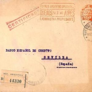 ac6462- ARGENTINA - POSTAL HISTORY - Mechanical Franking REGISTERED COVER  1930