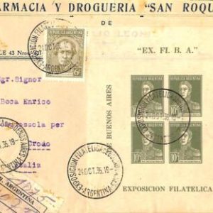 ac6472 - ARGENTINA - POSTAL HISTORY - Souvenir Sheet REGISTERED COVER to ITALY