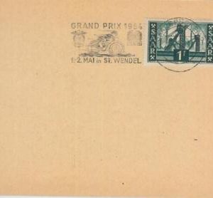 75905 - GERMANY Saar - Postal History  EVENT Postmark 1954 Motorcycle GRAND PRIX