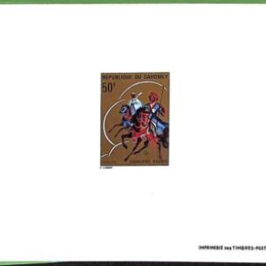 ZA0100 - DAHOMEY - IMPERF stamps - Horse Warriors  1970 Set of 6 DELUXE PROOFS