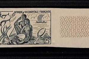 ZA0090c - AFRIQUE OCCIDENTALE Francaise - IMPERF stamps - ANIMALS Antelope FISH
