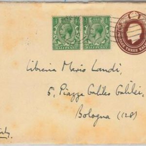 42197  GB  - POSTAL HISTORY:   STATIONERY COVER  Michel # U22A with added stamps