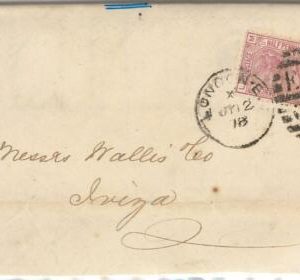 50656  - GB -  POSTAL HISTORY -  SG 141 Plate 11  -  COVER  to  IBIZA Spain 1890