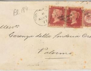 50702 - GB -  POSTAL HISTORY -  COVER from BIRMINGHAM to PALERMO Italy 1877