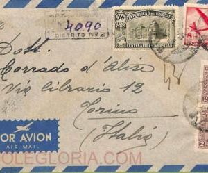ad6431 - URUGUAY - Postal History - REGISTERED Airmail cover to ITALY 1951