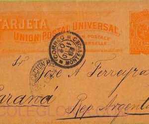 ad6440 - URUGUAY - Postal History - STATIONERY CARD Ciardi # TC33 to ARGENTINA