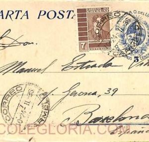 ad6446 - URUGUAY - Postal History - STATIONERY Letter CARD to SPAIN 1936