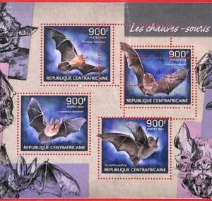 A3922 - Central African Rep - ERROR MISPERF, Miniature sheet: Bats
