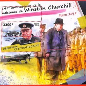 A3946 - Central African Rep - ERROR MISPERF Souvenir s: 2019 Churchill, Aviation