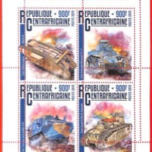 A3953 - Central African Rep - ERROR MISPERF Miniature S: 2019 World War II Tanks